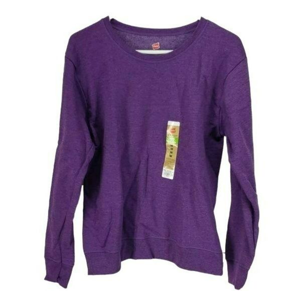 Hanes Womens Crew Purple Sweatshirt medium pullover Sweater‎ - Picture 1 of 5